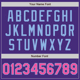 Custom Purple Pink-Light Blue Authentic Two Tone Baseball Jersey