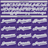 Custom Purple Gray-White Authentic Two Tone Baseball Jersey