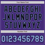 Custom Purple Light Blue-Black Authentic Two Tone Baseball Jersey