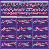 Custom Purple Light Blue-Red Authentic Two Tone Baseball Jersey