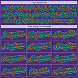 Custom Purple Teal-Yellow Authentic Two Tone Baseball Jersey