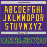Custom Purple Teal-Yellow Authentic Two Tone Baseball Jersey