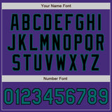 Custom Purple Teal-Black Authentic Two Tone Baseball Jersey