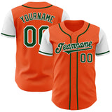 Custom Orange Green-White Authentic Two Tone Baseball Jersey