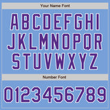 Custom Light Blue Purple-White Authentic Two Tone Baseball Jersey