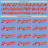 Custom Light Blue Red-White Authentic Two Tone Baseball Jersey