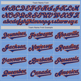 Custom Light Blue Royal-Orange Authentic Two Tone Baseball Jersey