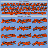 Custom Light Blue Orange-Black Authentic Two Tone Baseball Jersey