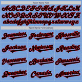 Custom Light Blue Black-Red Authentic Two Tone Baseball Jersey