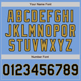 Custom Light Blue Black-Old Gold Authentic Two Tone Baseball Jersey