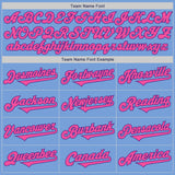 Custom Light Blue Pink-Purple Authentic Two Tone Baseball Jersey
