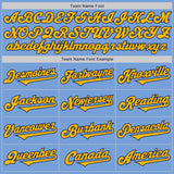 Custom Light Blue Gold-Navy Authentic Two Tone Baseball Jersey