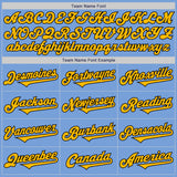 Custom Light Blue Gold-Black Authentic Two Tone Baseball Jersey