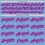 Custom Light Blue Purple-Pink Authentic Two Tone Baseball Jersey