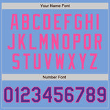 Custom Light Blue Purple-Pink Authentic Two Tone Baseball Jersey