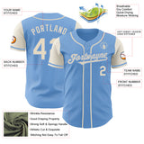 Custom Light Blue Cream Authentic Two Tone Baseball Jersey