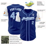 Custom Royal Light Blue-White Authentic Two Tone Baseball Jersey