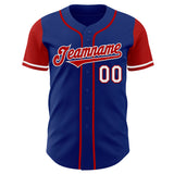 Custom Royal Red-White Authentic Two Tone Baseball Jersey