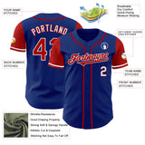 Custom Royal Red-White Authentic Two Tone Baseball Jersey