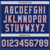 Custom Royal Light Blue-Orange Authentic Two Tone Baseball Jersey