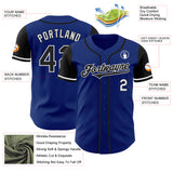 Custom Royal Black-White Authentic Two Tone Baseball Jersey