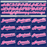 Custom Royal Pink-White Authentic Two Tone Baseball Jersey
