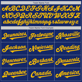 Custom Royal Gold Authentic Two Tone Baseball Jersey