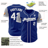 Custom Royal White-Gray Authentic Two Tone Baseball Jersey