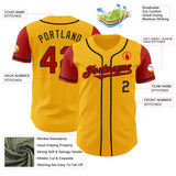 Custom Gold Red-Black Authentic Two Tone Baseball Jersey