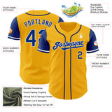 Custom Gold Royal-White Authentic Two Tone Baseball Jersey