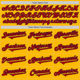 Custom Gold Red-Navy Authentic Two Tone Baseball Jersey