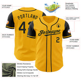 Custom Gold Black Authentic Two Tone Baseball Jersey