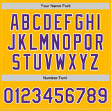 Custom Gold Purple-White Authentic Two Tone Baseball Jersey