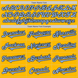 Custom Gold Light Blue-Black Authentic Two Tone Baseball Jersey