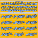 Custom Gold Light Blue-Navy Authentic Two Tone Baseball Jersey