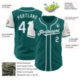 Custom Teal White Authentic Two Tone Baseball Jersey