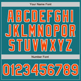 Custom Teal Orange-White Authentic Two Tone Baseball Jersey
