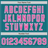 Custom Teal Pink-White Authentic Two Tone Baseball Jersey