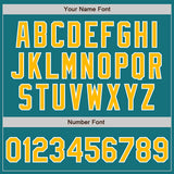 Custom Teal Gold-White Authentic Two Tone Baseball Jersey