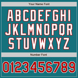 Custom Teal Red-White Authentic Two Tone Baseball Jersey