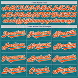 Custom Teal Orange-White Authentic Two Tone Baseball Jersey