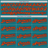 Custom Teal Orange-Navy Authentic Two Tone Baseball Jersey