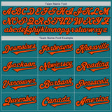 Custom Teal Orange-Black Authentic Two Tone Baseball Jersey