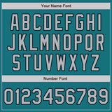 Custom Teal Gray-Black Authentic Two Tone Baseball Jersey