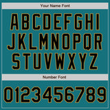 Custom Teal Black-Old Gold Authentic Two Tone Baseball Jersey