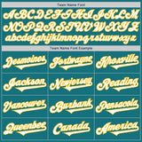 Custom Teal White-Gold Authentic Two Tone Baseball Jersey