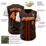 Custom Brown Orange-White Authentic Two Tone Baseball Jersey