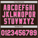Custom Brown Pink-White Authentic Two Tone Baseball Jersey