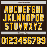 Custom Brown Gold-White Authentic Two Tone Baseball Jersey