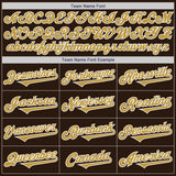 Custom Brown Old Gold-White Authentic Two Tone Baseball Jersey